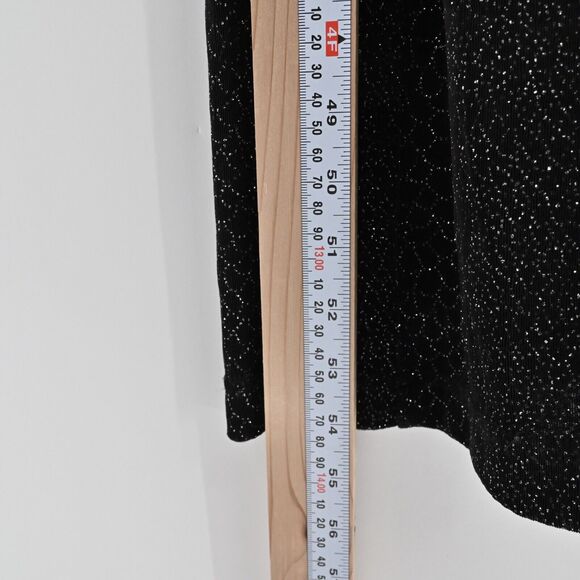 Vtg Slip Dress Y2k Prom Gown Vamp Goth Black Silver Glitter Shimmer USA Sz 4 - Picture 9 of 10